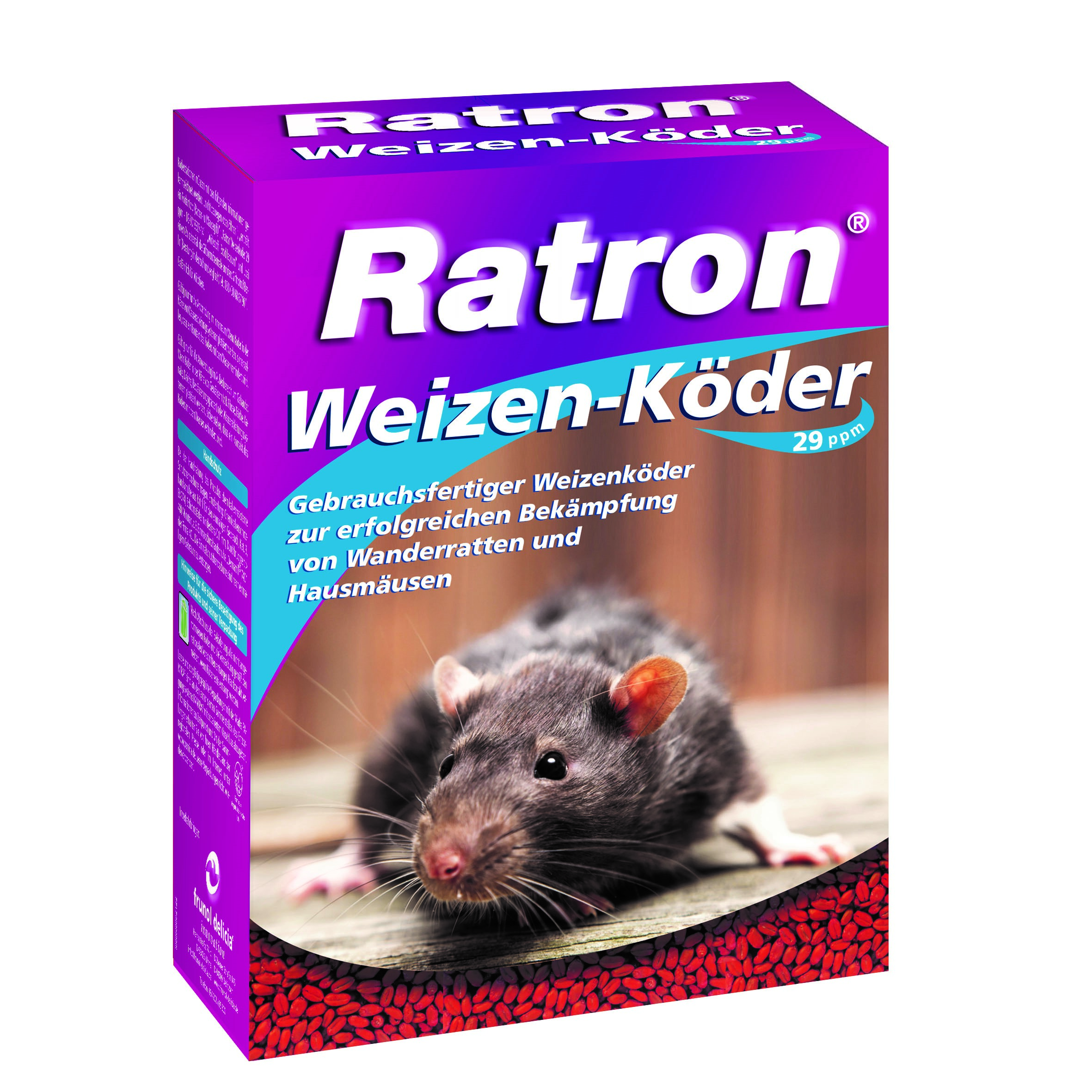Ratron® Weizen-Köder 29 ppm Ratten- und Mäusebekämpfung 8 x 50g 