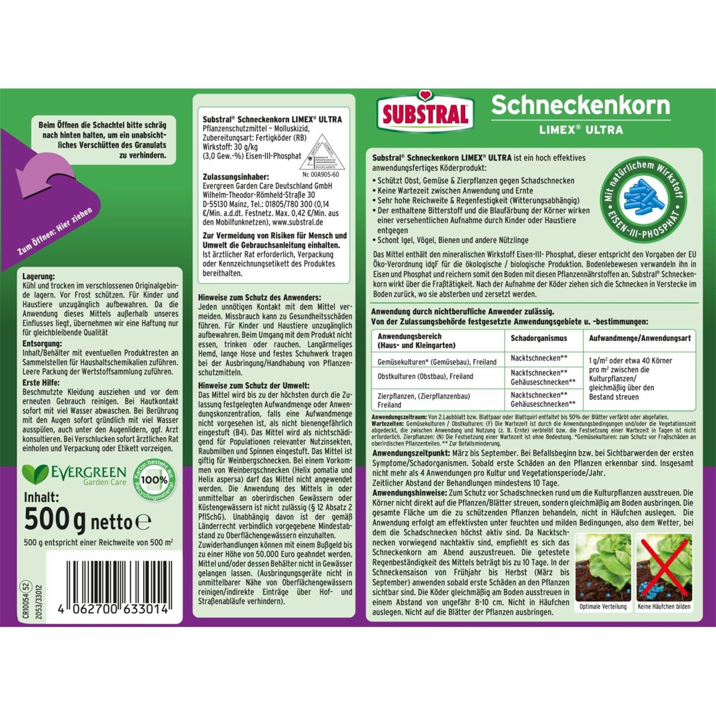 SUBSTRAL® Schneckenkorn Limex Ultra 500 g Neu 