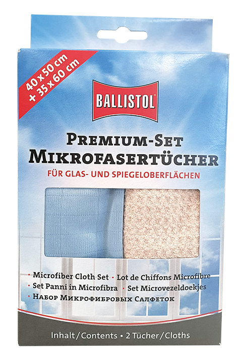 Ballistol Premium-Set Mikrofasertücher Glas- & Spiegeloberflächen