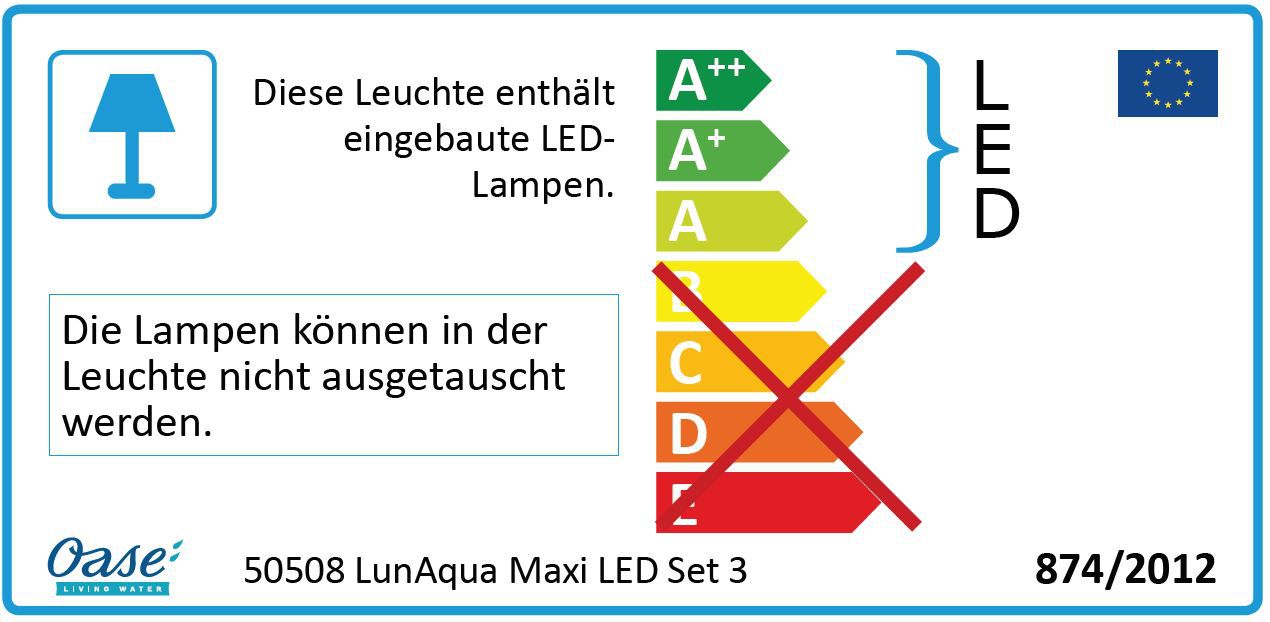 Oase LunAqua Maxi LED Set 3 warmweiße 3 W Power-LED