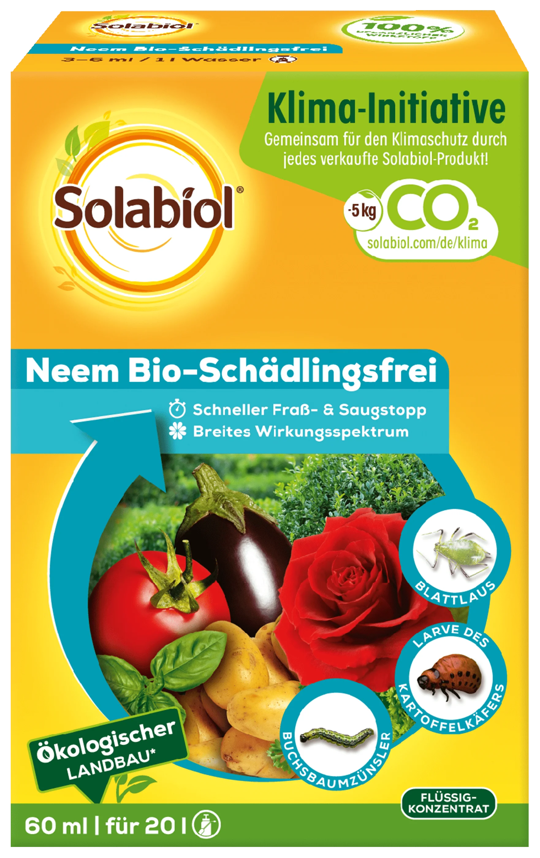 Solabiol Neem Bio-Schädlingsfrei sofortiger Fraßstopp 60 ml 