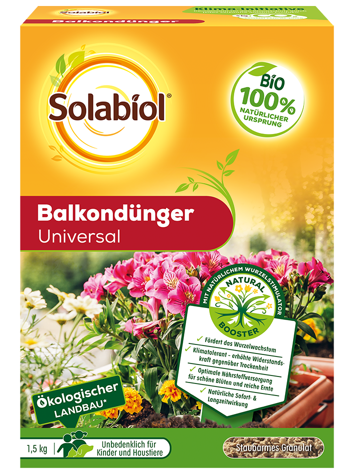 Solabiol Balkondünger Universal  schöne Blüten und reiche Ernten 1,5 kg 