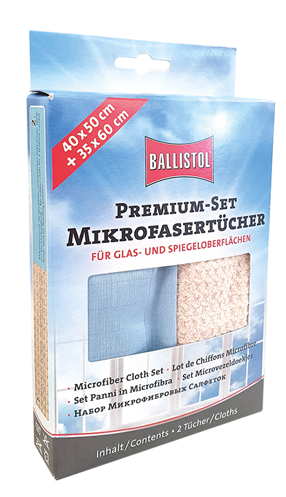 Ballistol Premium-Set Mikrofasertücher Glas- & Spiegeloberflächen