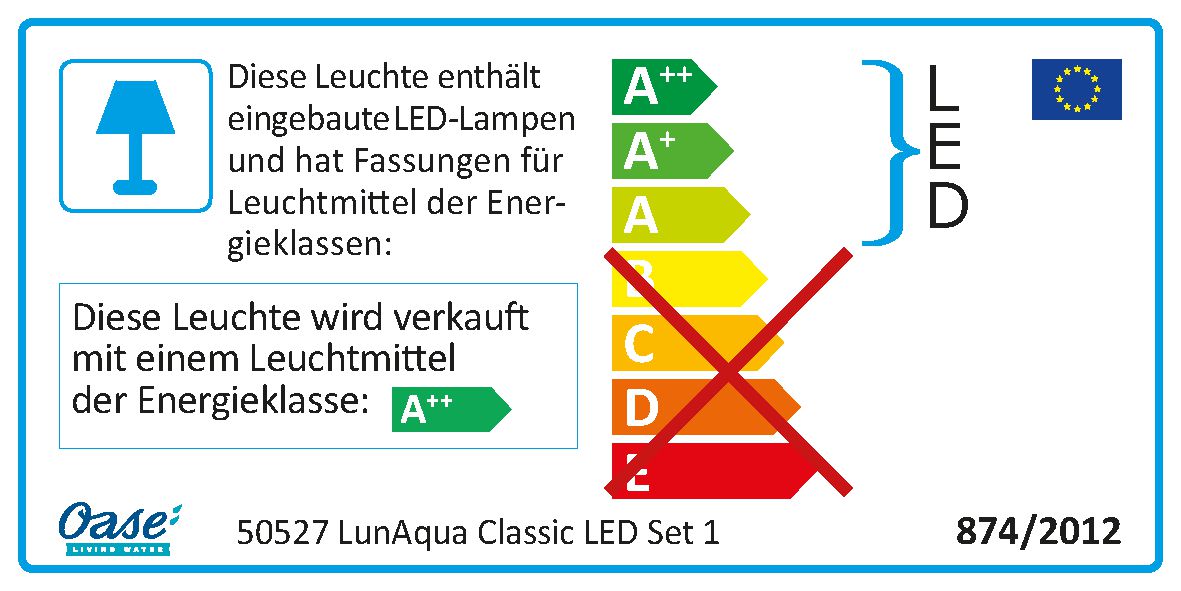 Oase LunAqua Classic LED Set 1 LED Leuchte mit Netzteil