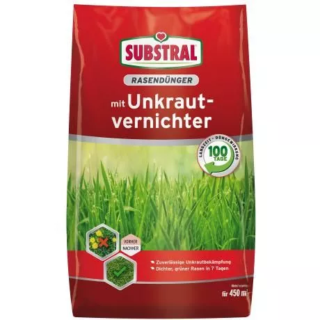 SUBSTRAL® Rasendünger mit Unkrautvernichter 450 m² 