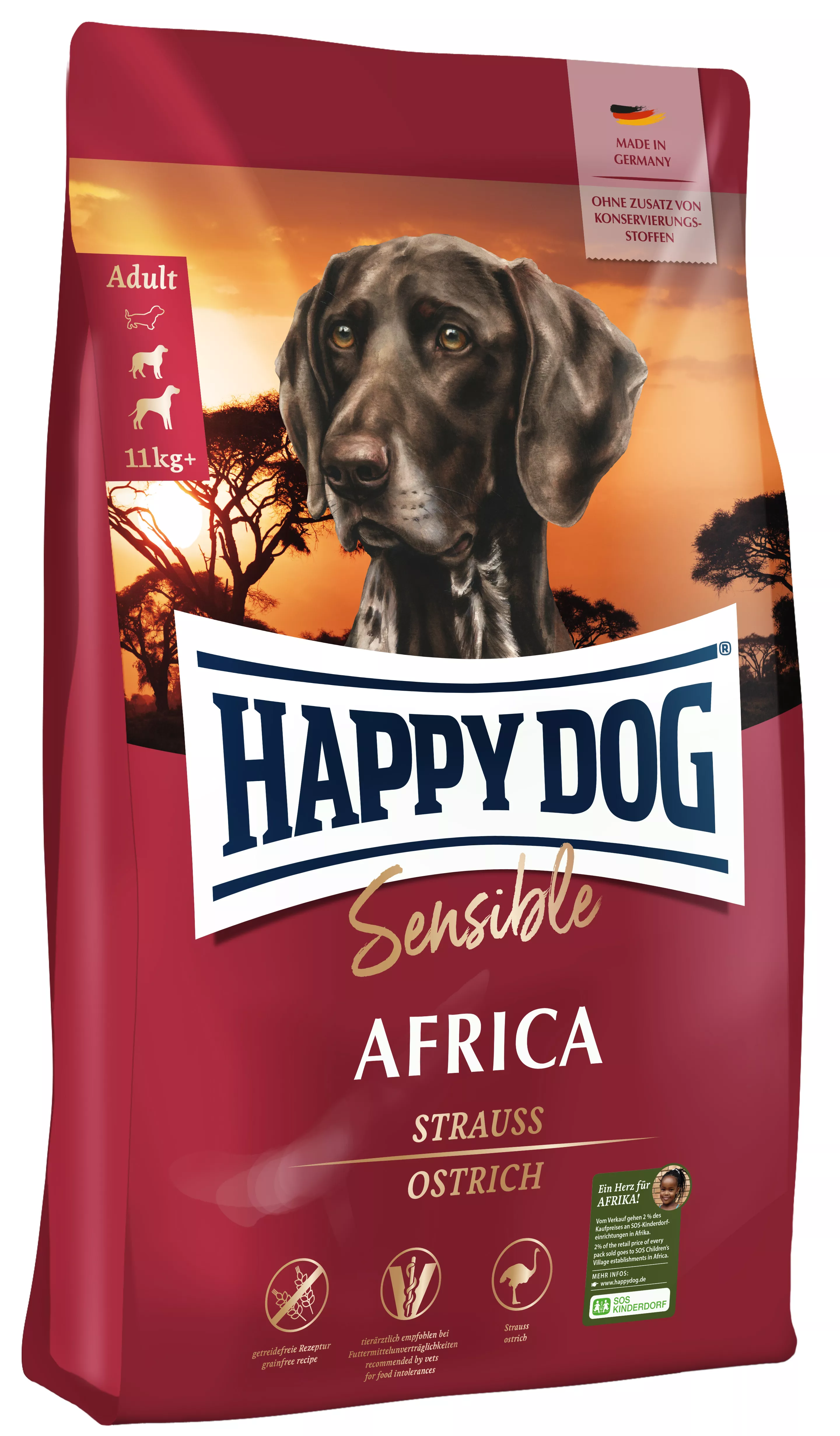 Happy Dog Sensible Africa ernährungssensible Feinschmecker 4 kg