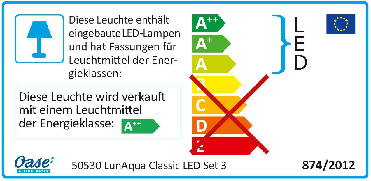 Oase LunAqua Classic LED Set 3 LED Leuchten mit Netzteil