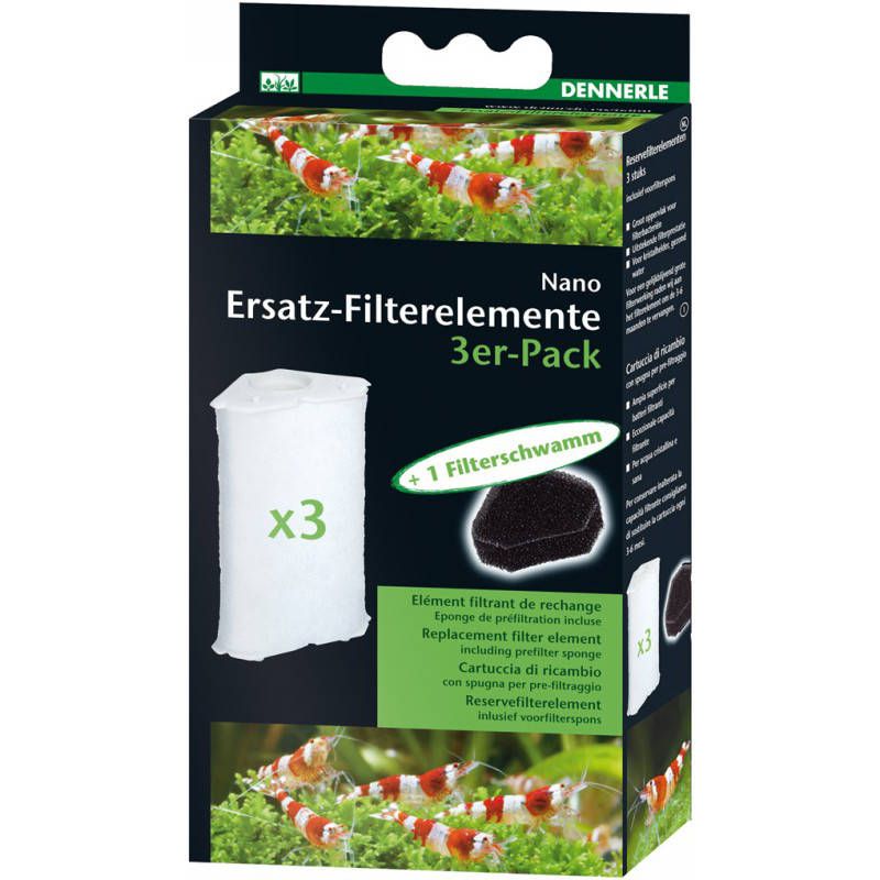 Dennerle Ersatz-Filterelemente 3er-Pack für Nano-Eckfilter