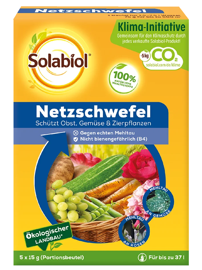 Solabiol Netzschwefel 5 x 15 g an Obst, Gemüse und Zierpflanzen einsetzbar