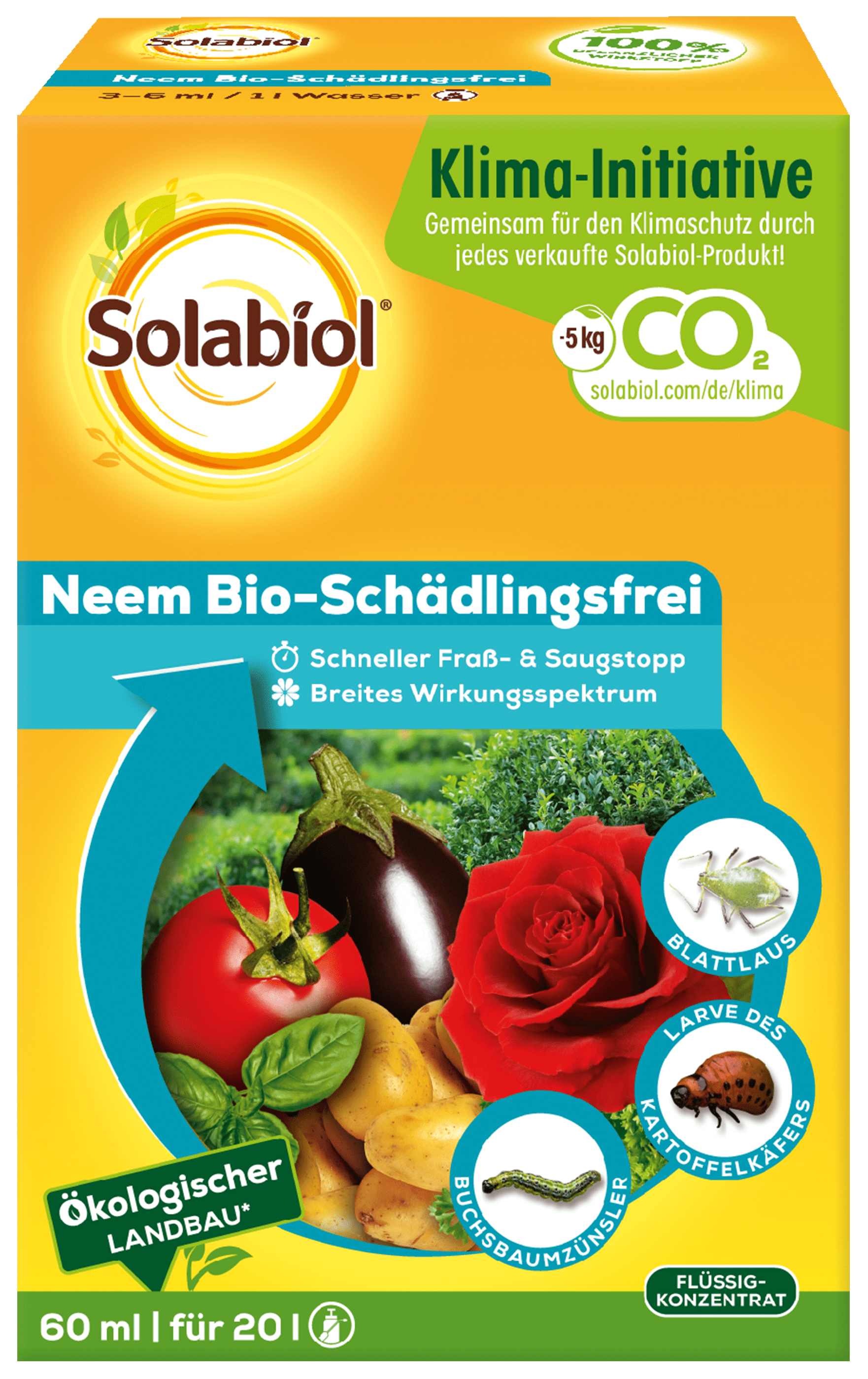 Solabiol Neem Bio-Schädlingsfrei sofortiger Fraßstopp 60 ml 