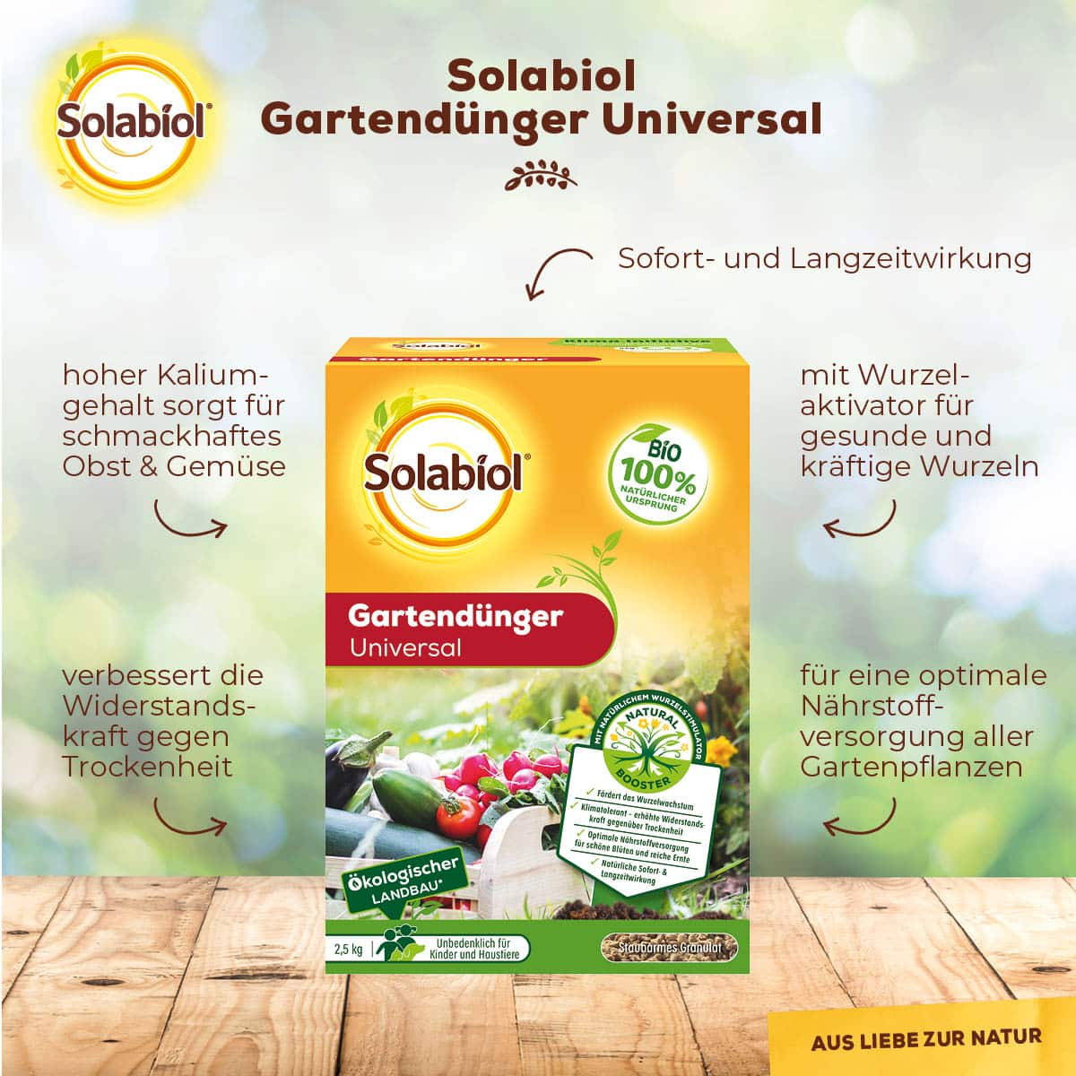 Solabiol Gartendünger Universal fördert das Wurzelwachstum 2,5kg 
