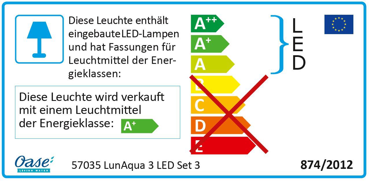 Oase LunAqua 3 LED Set 3 Power-LED Leuchten mit Netzteil