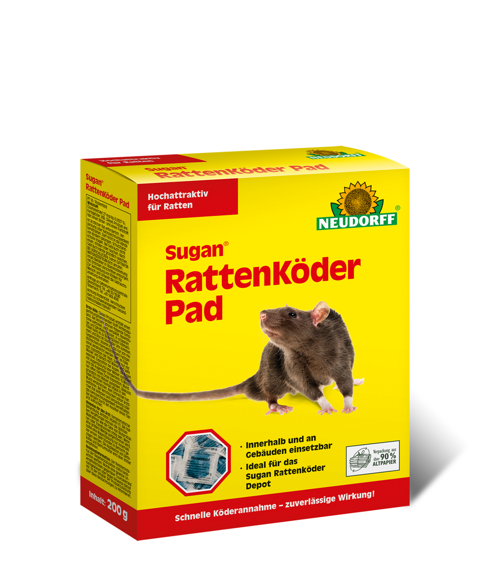 Neudorff Sugan Ratten Köder Pad effektiv und sicher bekämpfen 200 g