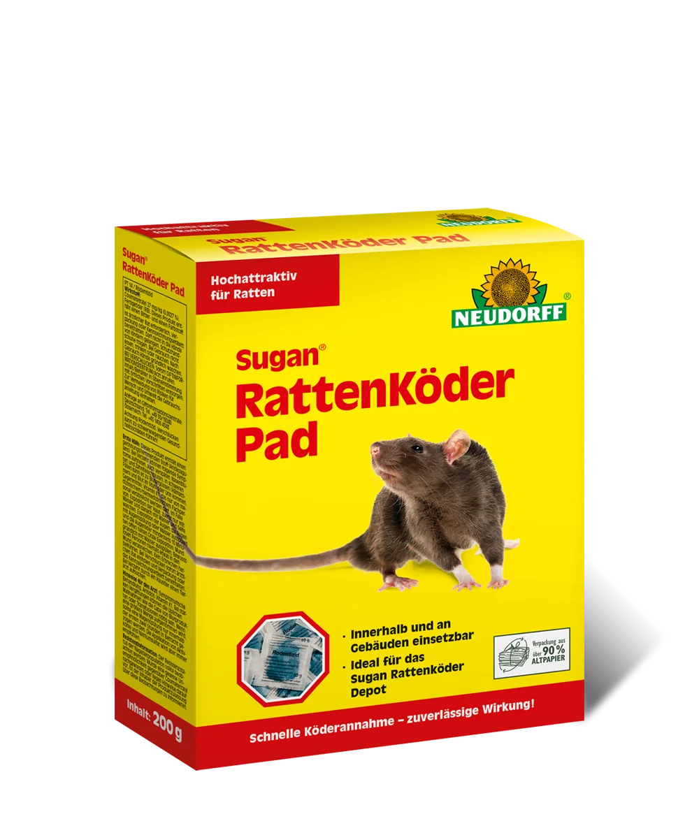 Neudorff Sugan Ratten Köder Pad effektiv und sicher bekämpfen 200 g