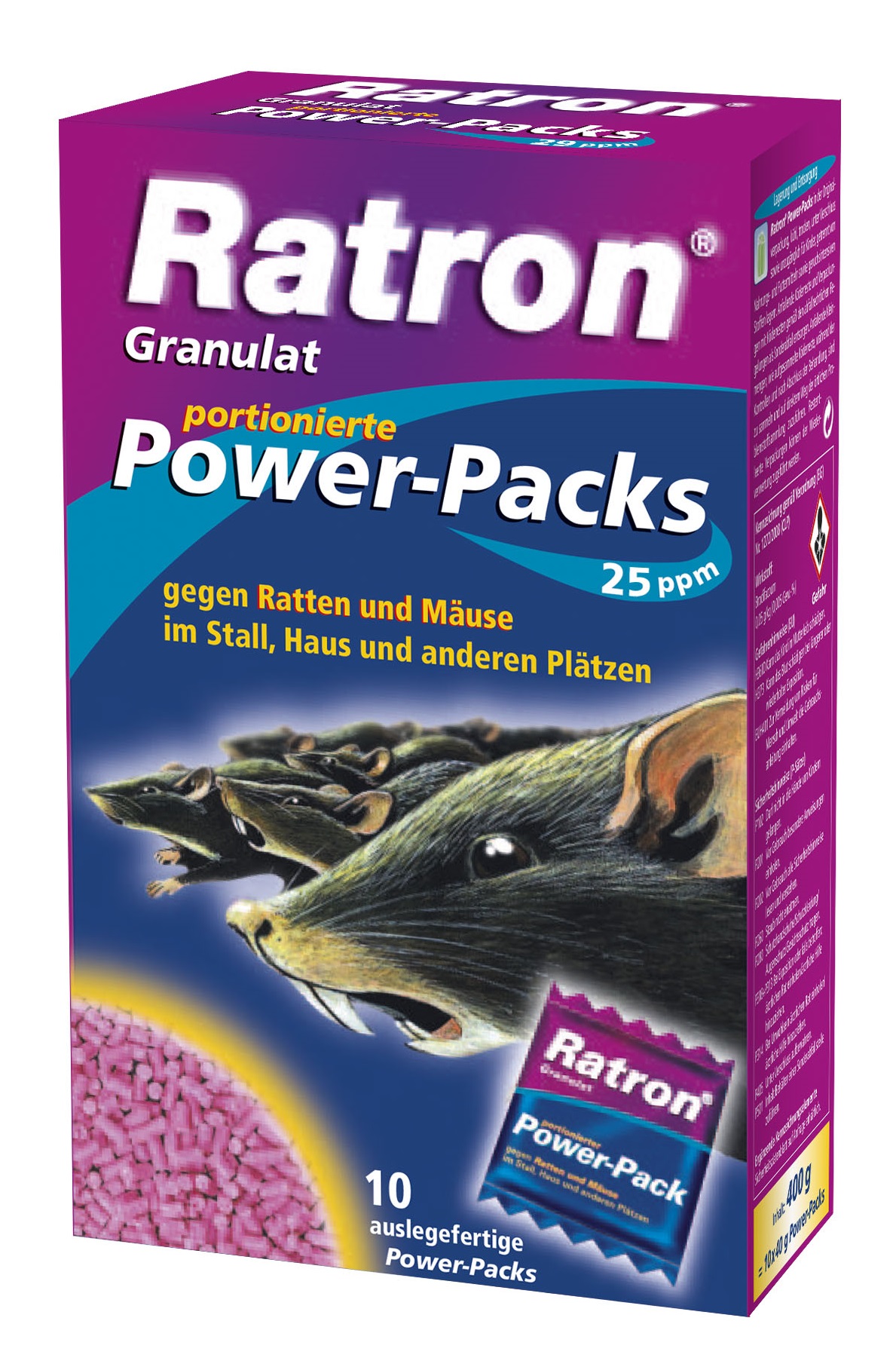 Ratron® Granulat Power-Packs 10 x 40 g Faltschachtel Mäuseköder