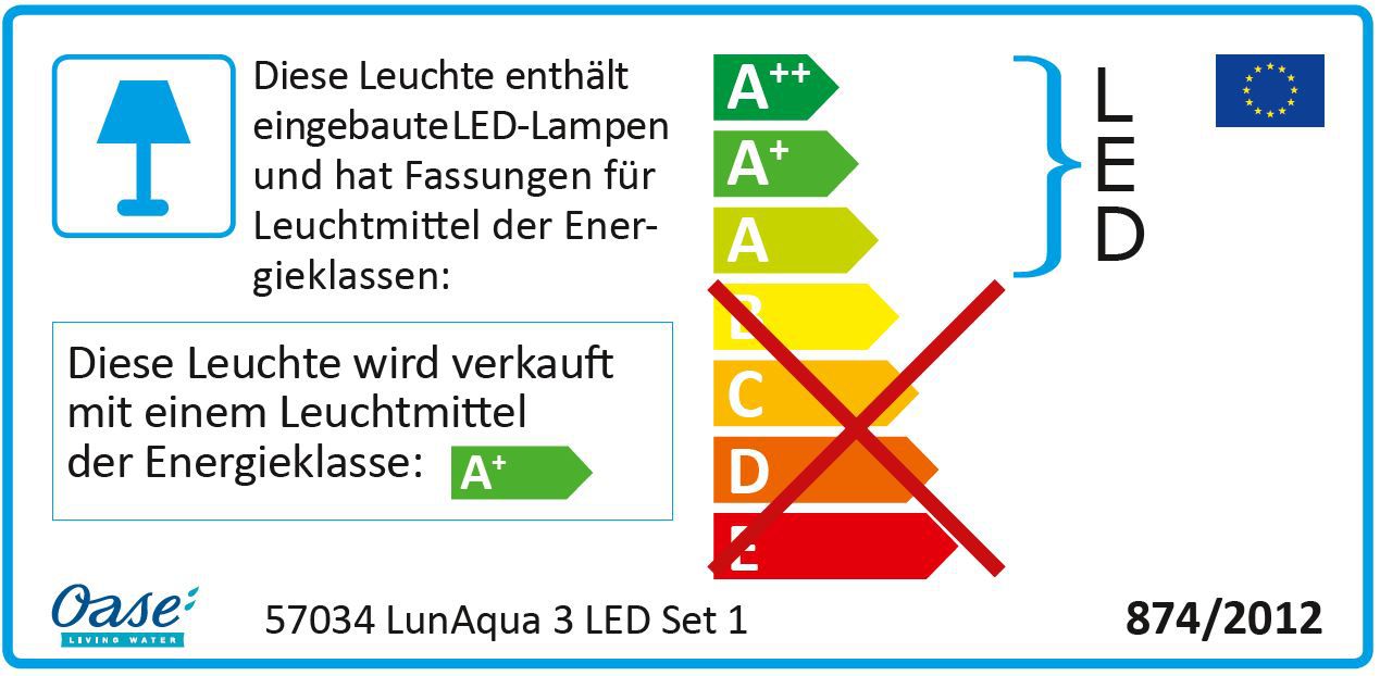 Oase LunAqua 3 LED Set 1 Power-LED Leuchte mit Netzteil
